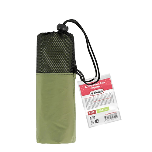 Дождевик HOODY 100мк зеленый с чехлом HOODY12 (CC) 