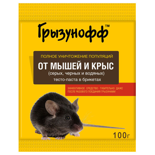 Грызунофф тесто брикет 100гр (БФ)(40шт) Грызунофф тесто брикет 100гр (БФ)(40шт)