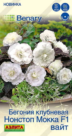 Бегония Нонстоп F1 мокка вайт клубневая 5шт (Аэлита)