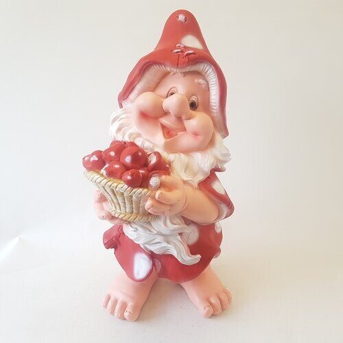 Садовая фигура Гном мухомор с грибами большой (81*50см) АФ0227 (АгроФор)