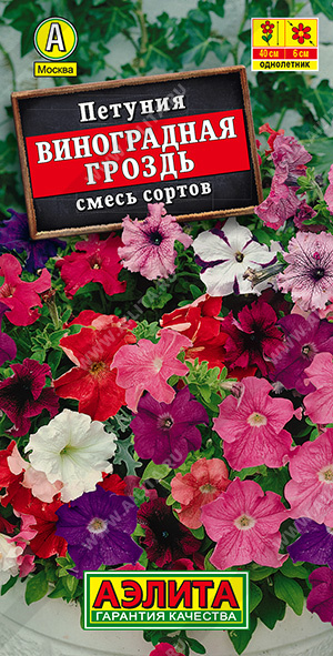 Петуния Виноградная гроздь Каскадная смесь 0,05г (Аэлита)