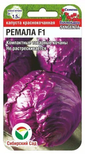 Капуста краснокачанная Ремала F1 10шт (Сиб Сад)