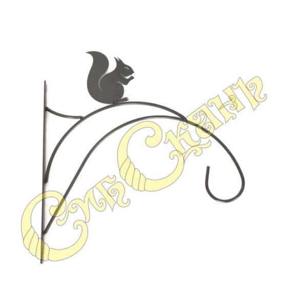 Кронштейн Белочка для подвесных кашпо черный (СибСкань)