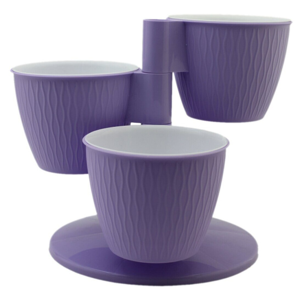 Каскад Пирамида из 3*0,7л горшков лаванда (Ливингрин)(10шт)