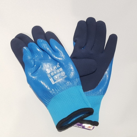 Перчатки 11 Суперзащита махровые голуб-синие (10шт) (СС)