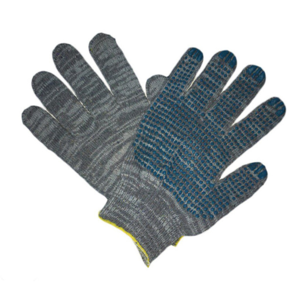 Перчатки с ПВХ 6 нитей (10) Точка графит (Проф)(10шт) 