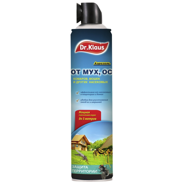 Аэрозоль 600мл Доктор Клаус от мух,ос (БФ)(12шт)