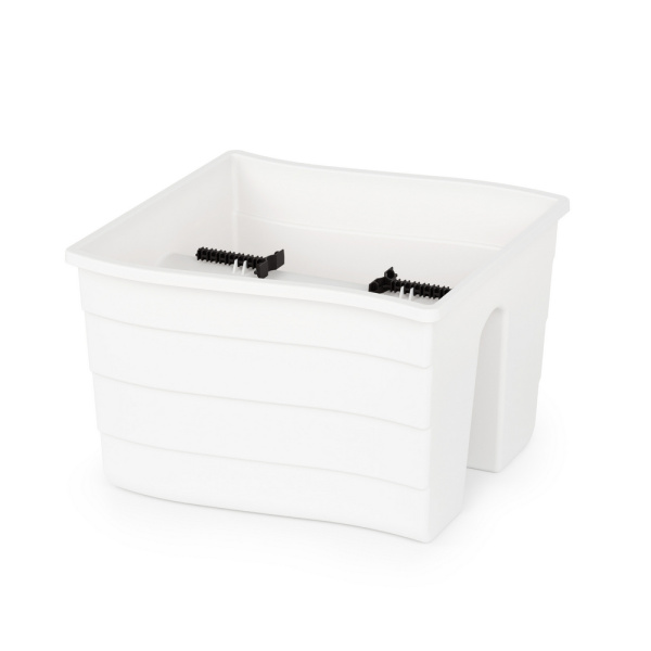 Кашпо на перила 290*290*200мм белый М8913 (Альтерн)(1шт) 