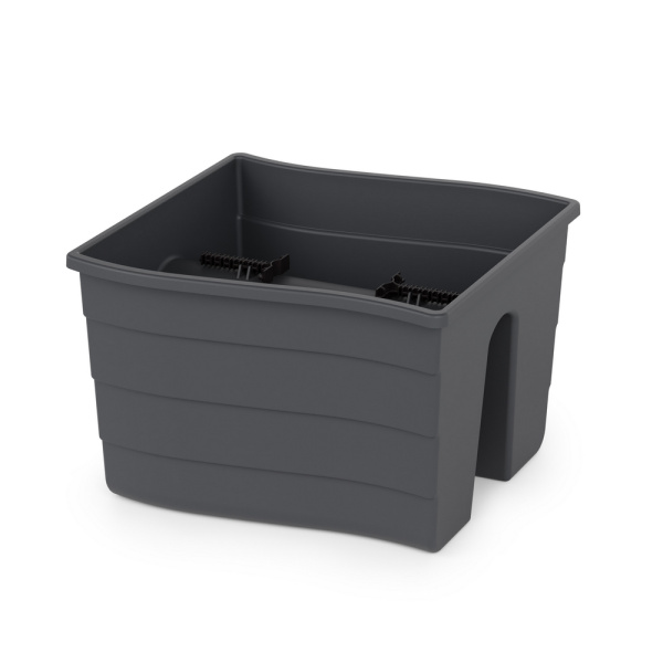 Кашпо на перила 290*290*200мм графитовый М9038 (Альтерн)(1шт) 