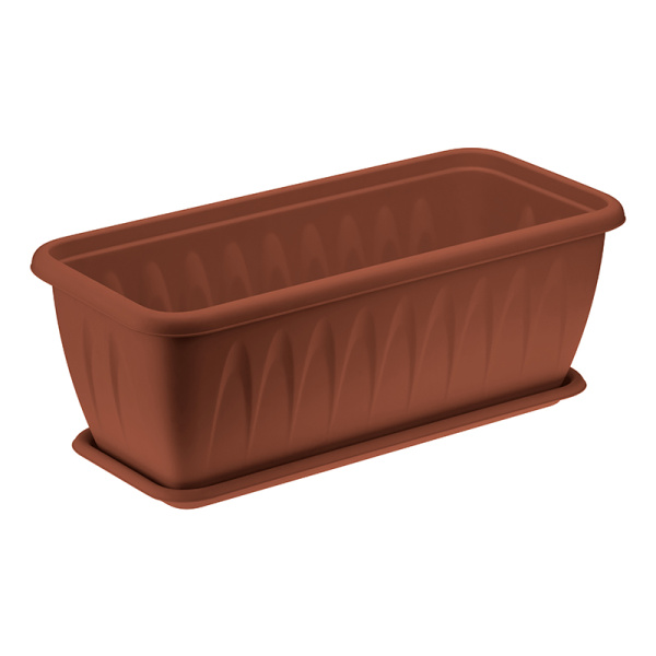 Ящик балконный Алиция с поддоном терракотовый 400*185*155мм М3214 (М-пласт)(10шт)