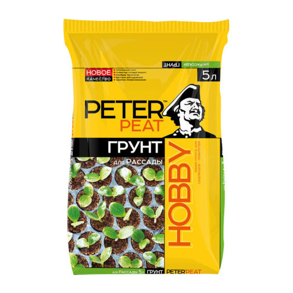 Грунт 5л Для рассады линия ХОББИ (Питэр Пит)(5шт)(385шт) Грунт 5л Для рассады линия ХОББИ (Питэр Пит)(5шт)(385шт)