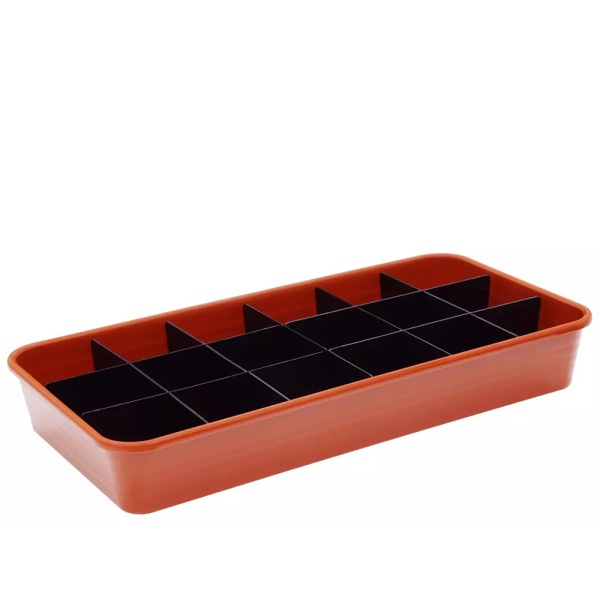 Ящик 480*240*70 с перегородками терракот 18 яч (Интерм)(30шт)