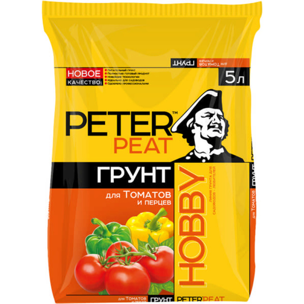 Грунт 5л Для томатов и перцев линия ХОББИ (Питэр Пит)(5шт)(385шт) Грунт 5л Для томатов и перцев линия ХОББИ (Питэр Пит)(5шт)(385шт)