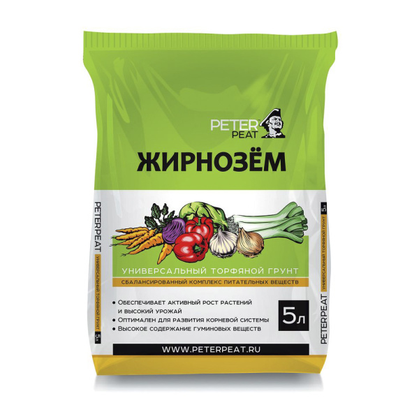 Грунт 5л Жирнозем Универсал (Питэр Пит)(5шт)(385шт) Грунт 5л Жирнозем Универсал (Питэр Пит)(5шт)(385шт)