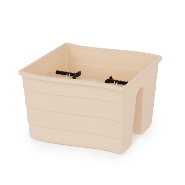 Кашпо на перила 290*290*200мм бежевый М8912 (Альтерн)(1шт) 