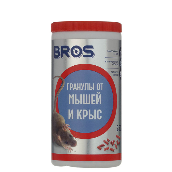 Брос Гранулы от крыс и мышей 250г (15шт) Брос Гранулы от крыс и мышей 250г (15шт)
