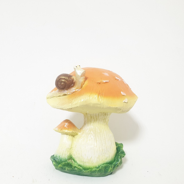 Садовая фигура Гриб с улиткой средний 10823 (30см) (ВПС)